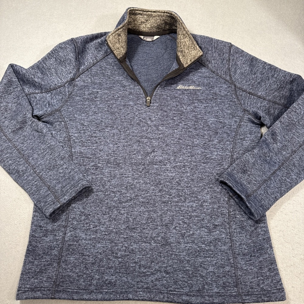 SWEATER SWEATSHIRT Eddie Bauer‎ Mens Large  Fleece 1/4 Zip Pullover - Picture 2 of 7